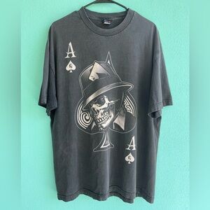 Men’s XL skull Ace of Spades Card short sleeve tee shirt